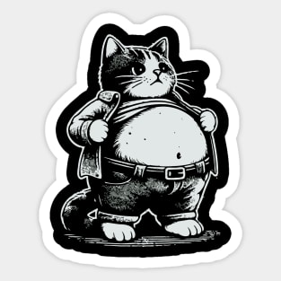 Chubby Cat // Funny Cat Lover Sticker